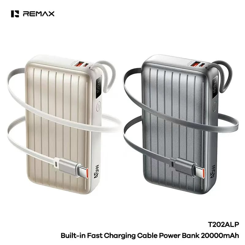 REMAX 45W Built-in Type-C Cable Fast Charging Power Bank 20000mAh (T202ALP)