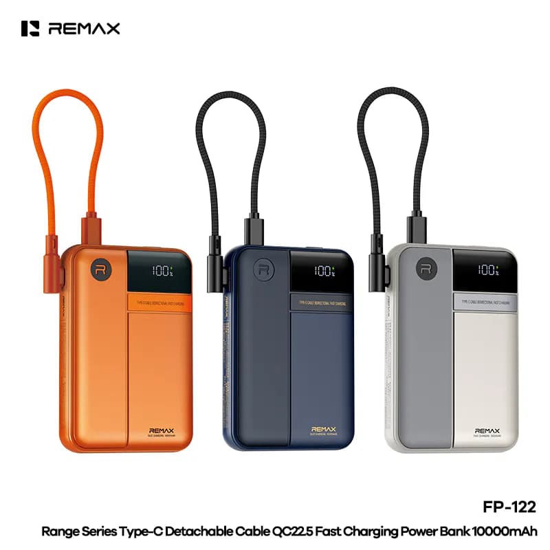 REMAX Range Series QC22.5W Type-C Detachable Cable Fast Charging Power Bank 10000mAh (FP-122)