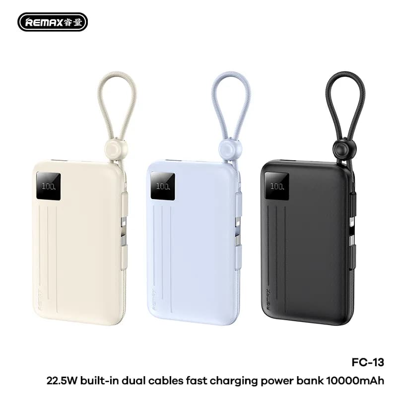REMAX 22.5W Dual cables fast charging power bank 10000mAh (FC-13)