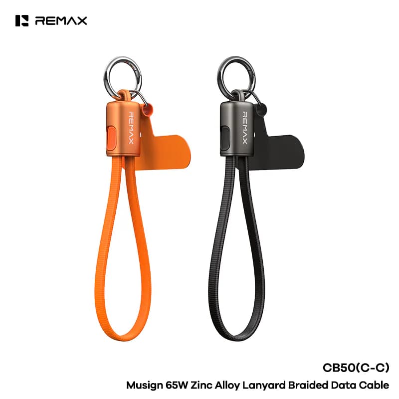 REMAX Musign 65W Zinc Alloy Lanyard Braided Data Cable 0.3M (CB50 (C-C))