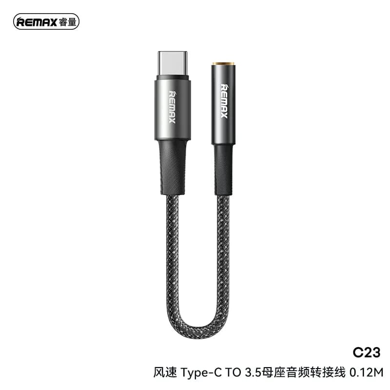 REMAX Velocity Type-C TO 3.5 Receptacle audio adapter cable (CB08(C-3.5F) 0.12M)