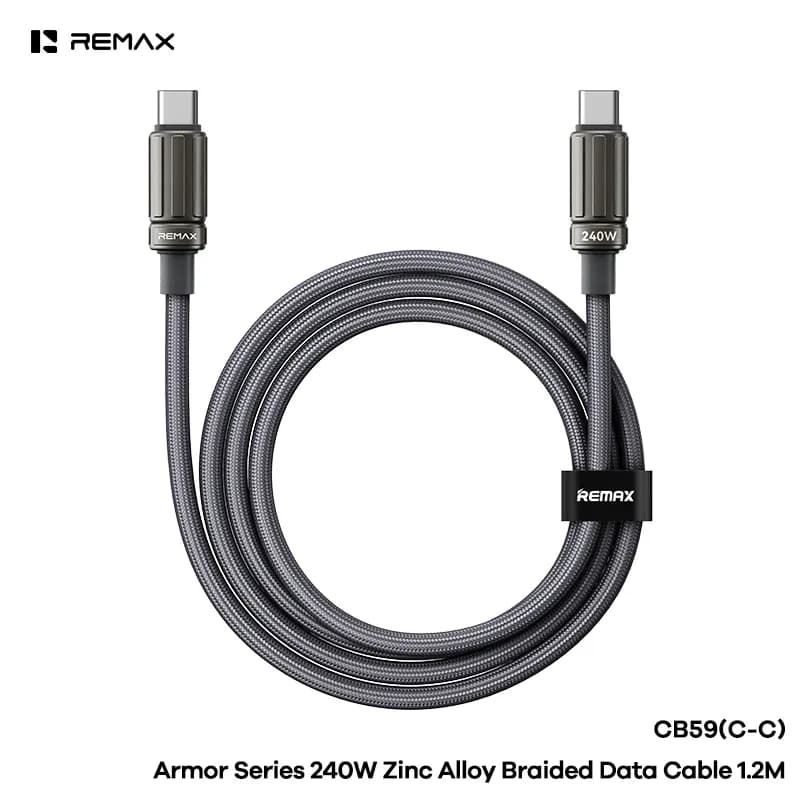 REMAX Armor Series 240W Zinc Alloy Braided Data Cable 1.2M (CB59(C-C))