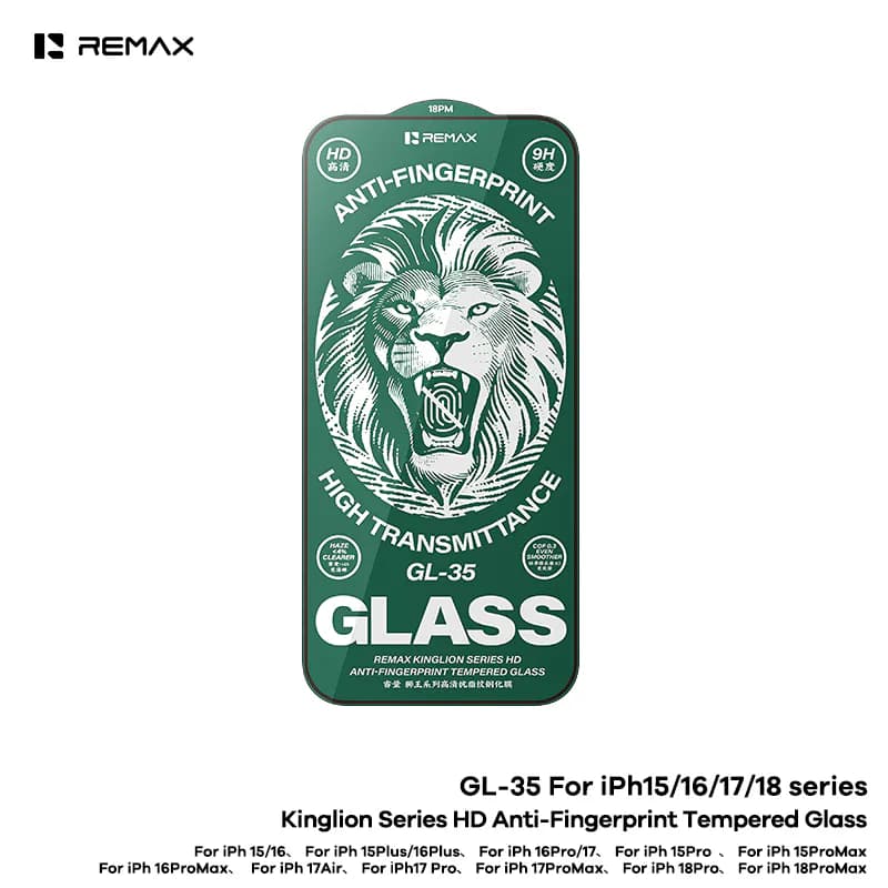 REMAX Kinglion Series HD Anti-Fingerprint Tempered Glass For iph/SAM (GL-35)