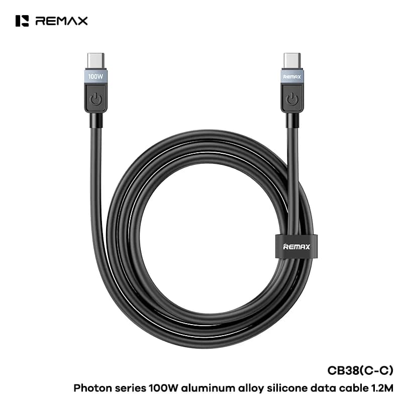 REMAX Photon Series Aluminum Alloy Silicone Data Cable 1.2M CB38 (C-C)100W (C-L)30W (A-C) 66W ((A-L) 3A)
