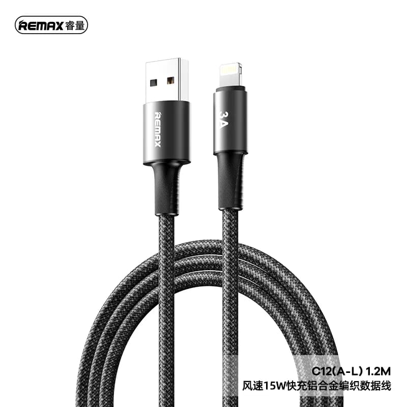 REMAX WindSpeed Series Fast Charging Aluminum Alloy Braided Data Cable 1.2M/2M CB25/CB23 (A-L)3A (A-C)3A (C-L)30W (C-C)65W (C-C)240W (A-C) 66W ((C-C) 65W)
