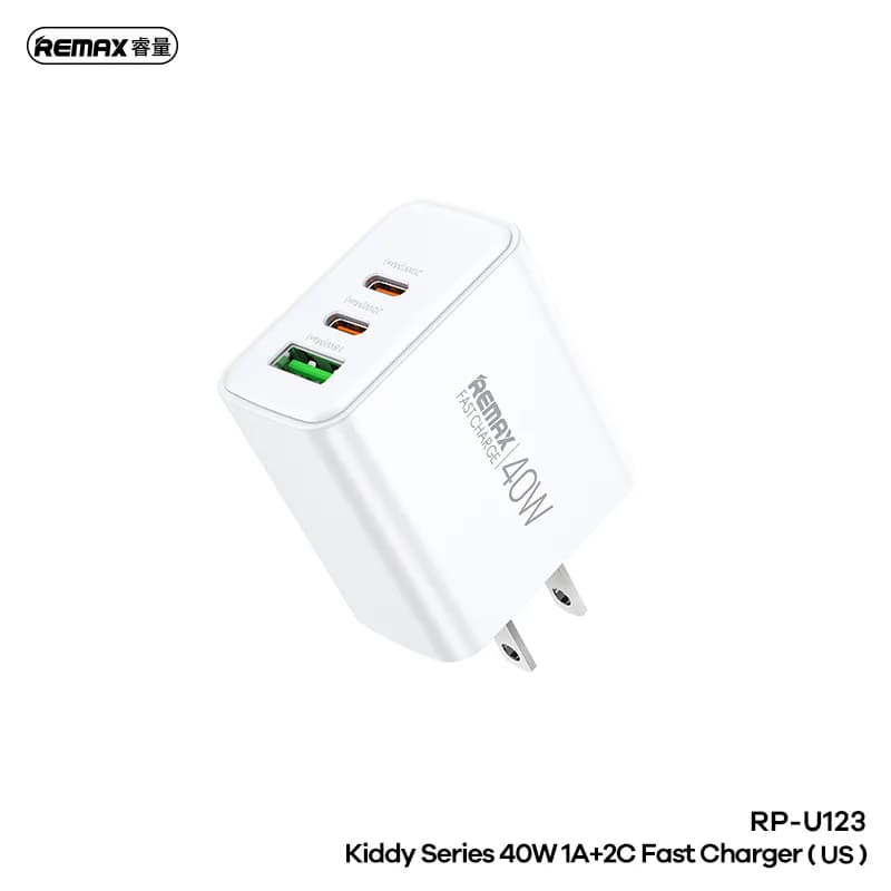 REMAX Kiddy Series 40W 1A+2C Fast Charger (RP-U123)