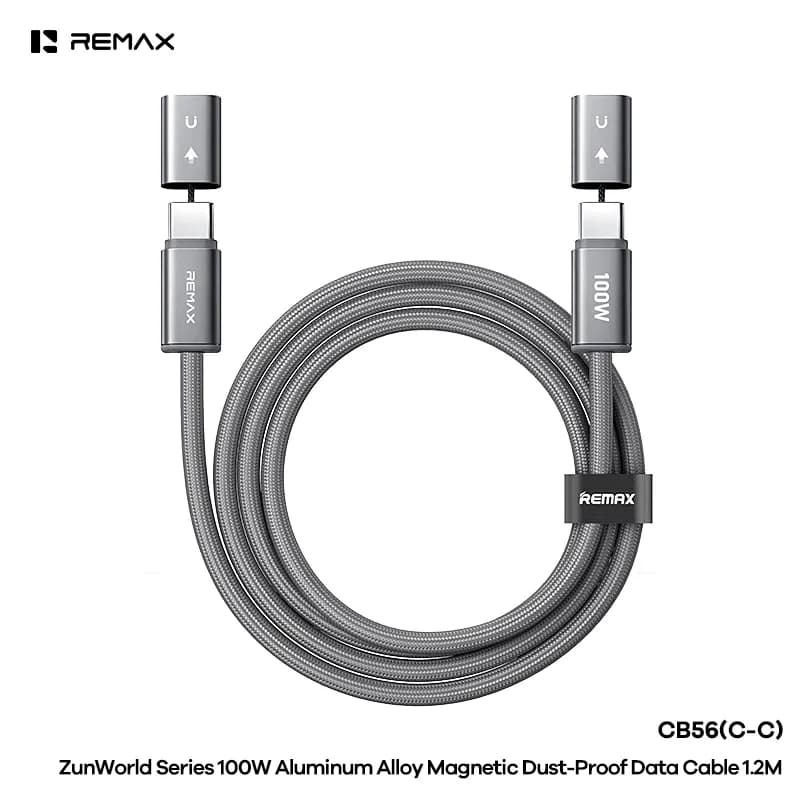 REMAX ZunWorld 100w Series Aluminum Alloy Magnetic Dust-Proof Data Cable 1.2M (CB56(C-C))